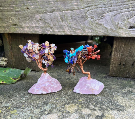 Gemstone Trees on Rose Quartz Base image 0