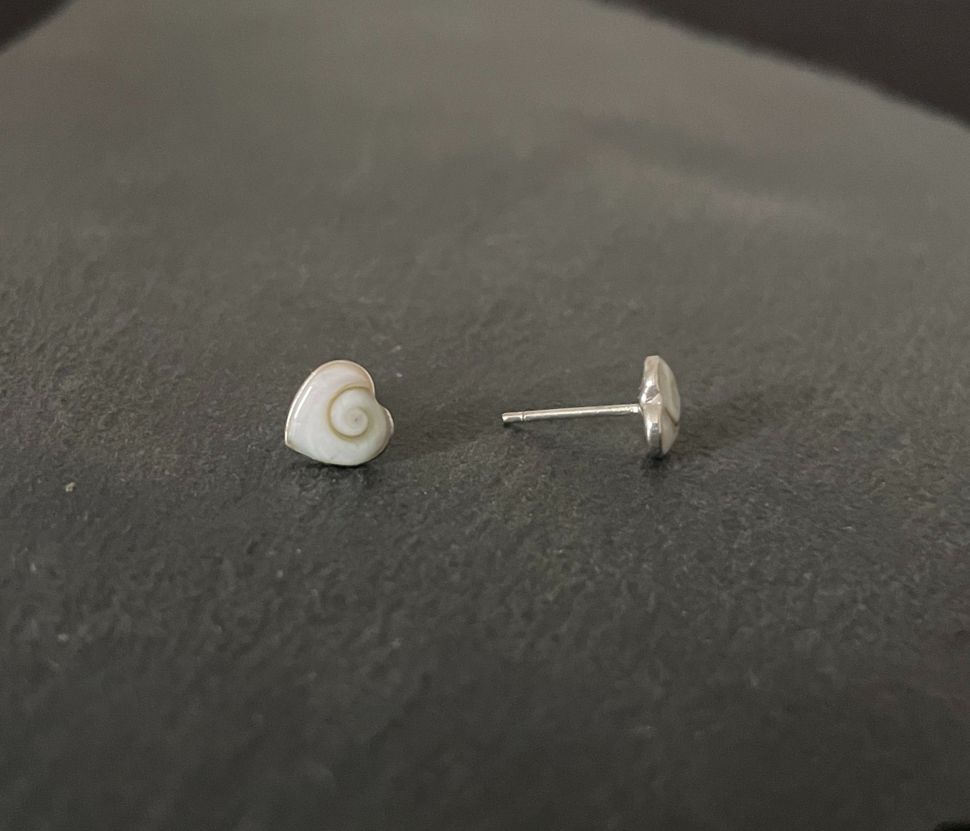 Shiva Shell Heart Stud Earrings image 1