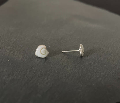 Shiva Shell Heart Stud Earrings image 1