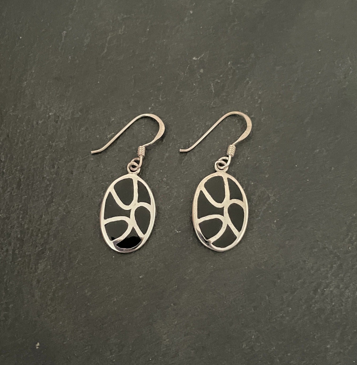 Black Onyx and Silver Earrings image 0