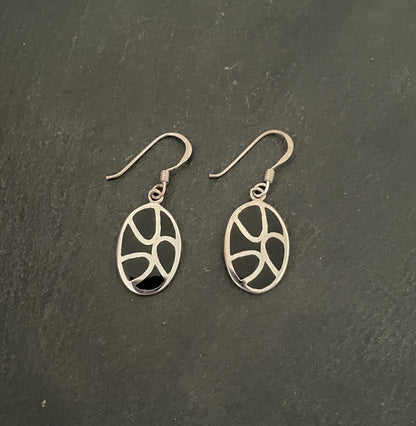 Black Onyx and Silver Earrings image 0