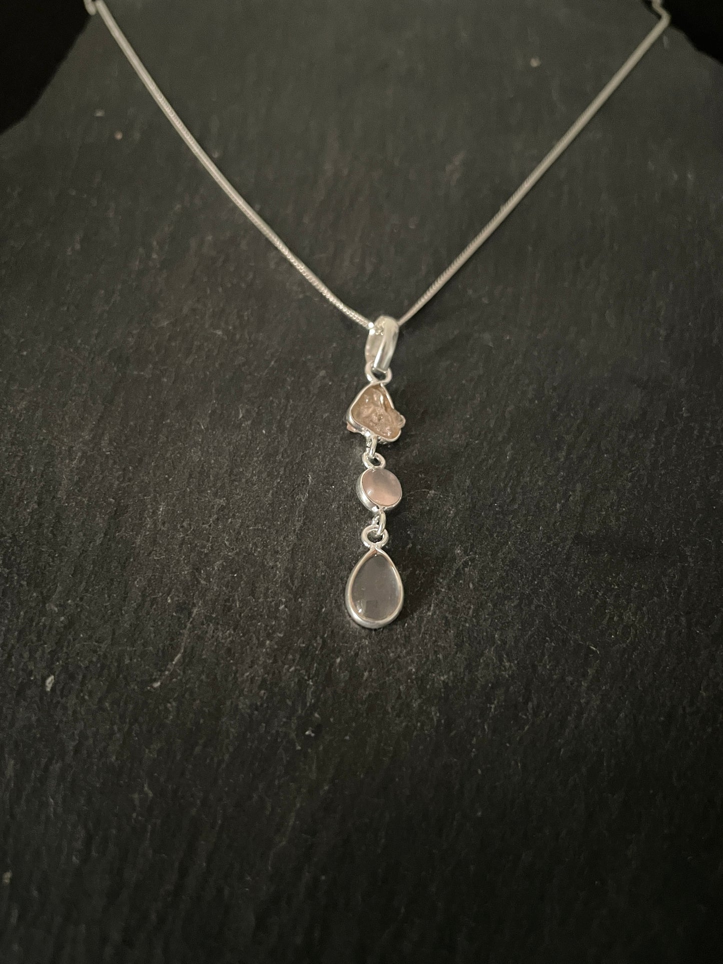 Rose Quartz and Silver Pendant image 1