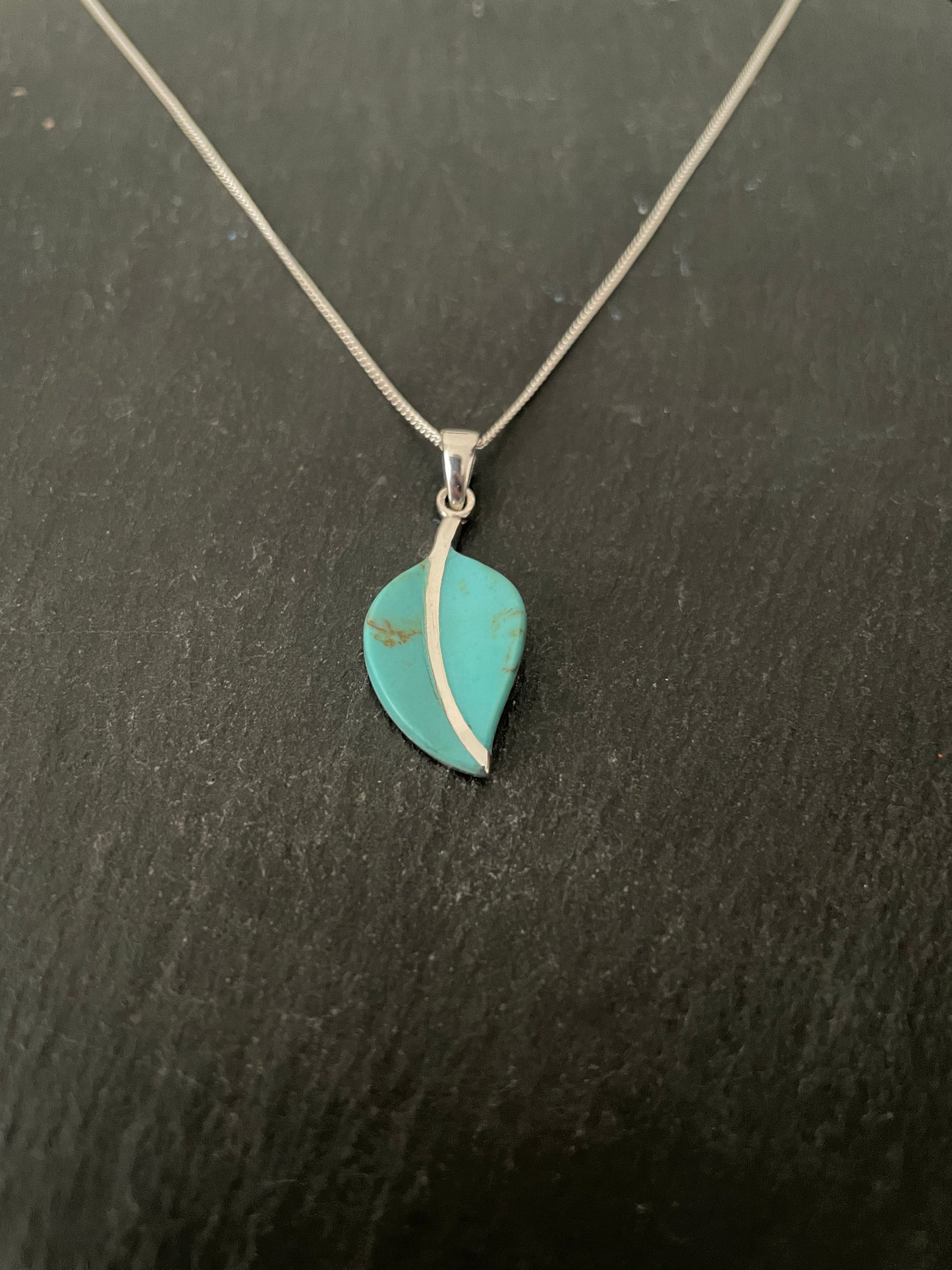 Turquoise Leaf Pendant image 1