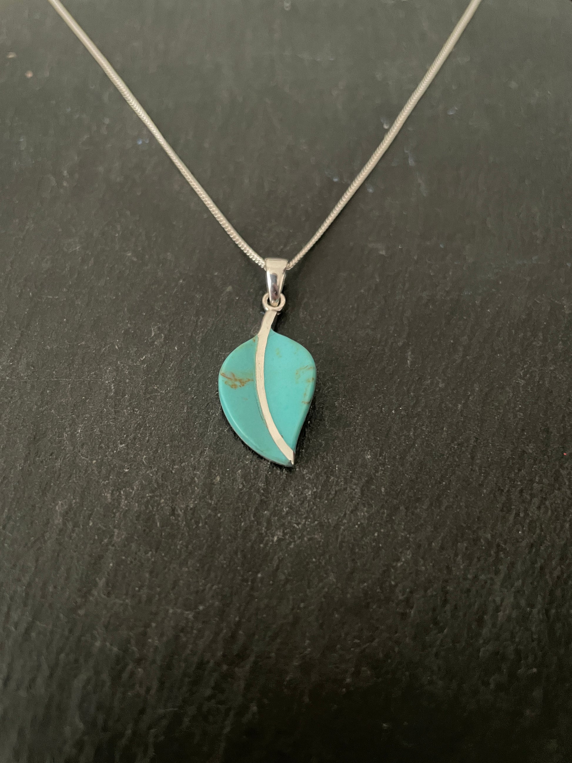 Turquoise Leaf Pendant image 1