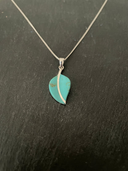 Turquoise Leaf Pendant image 1