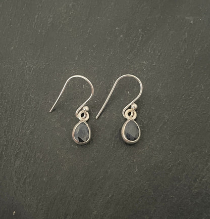 Sapphire and Silver Teardrop Earrings image 0