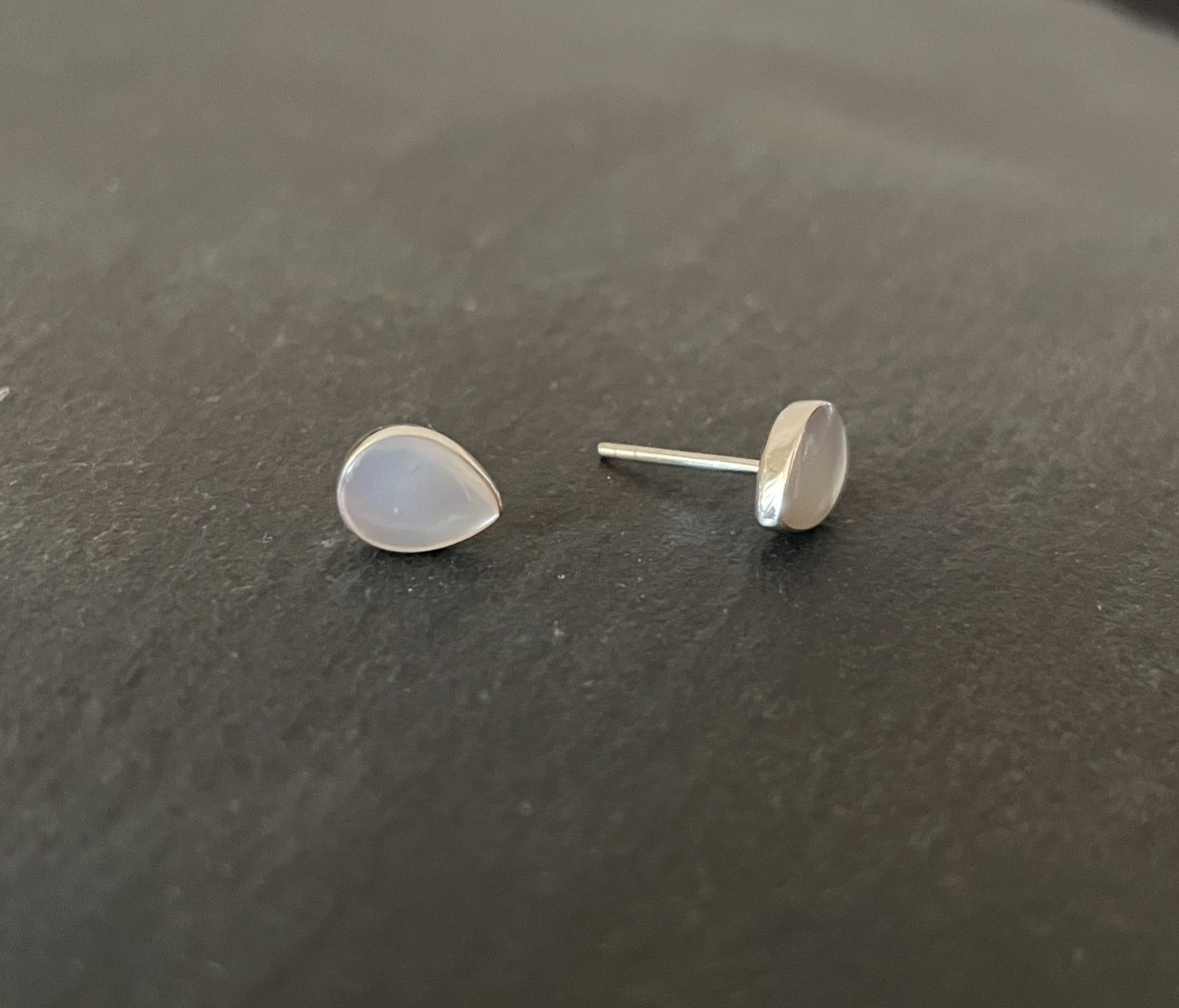 Mother of Pearl Teardrop Stud Earrings image 1