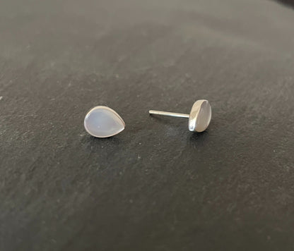 Mother of Pearl Teardrop Stud Earrings image 1