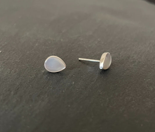 Mother of Pearl Teardrop Stud Earrings image 1