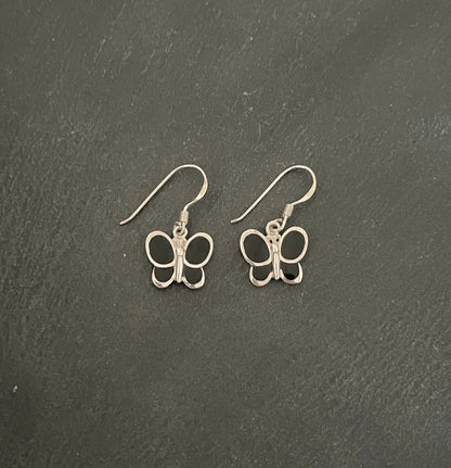 Black Onyx Butterfly Earrings image 0
