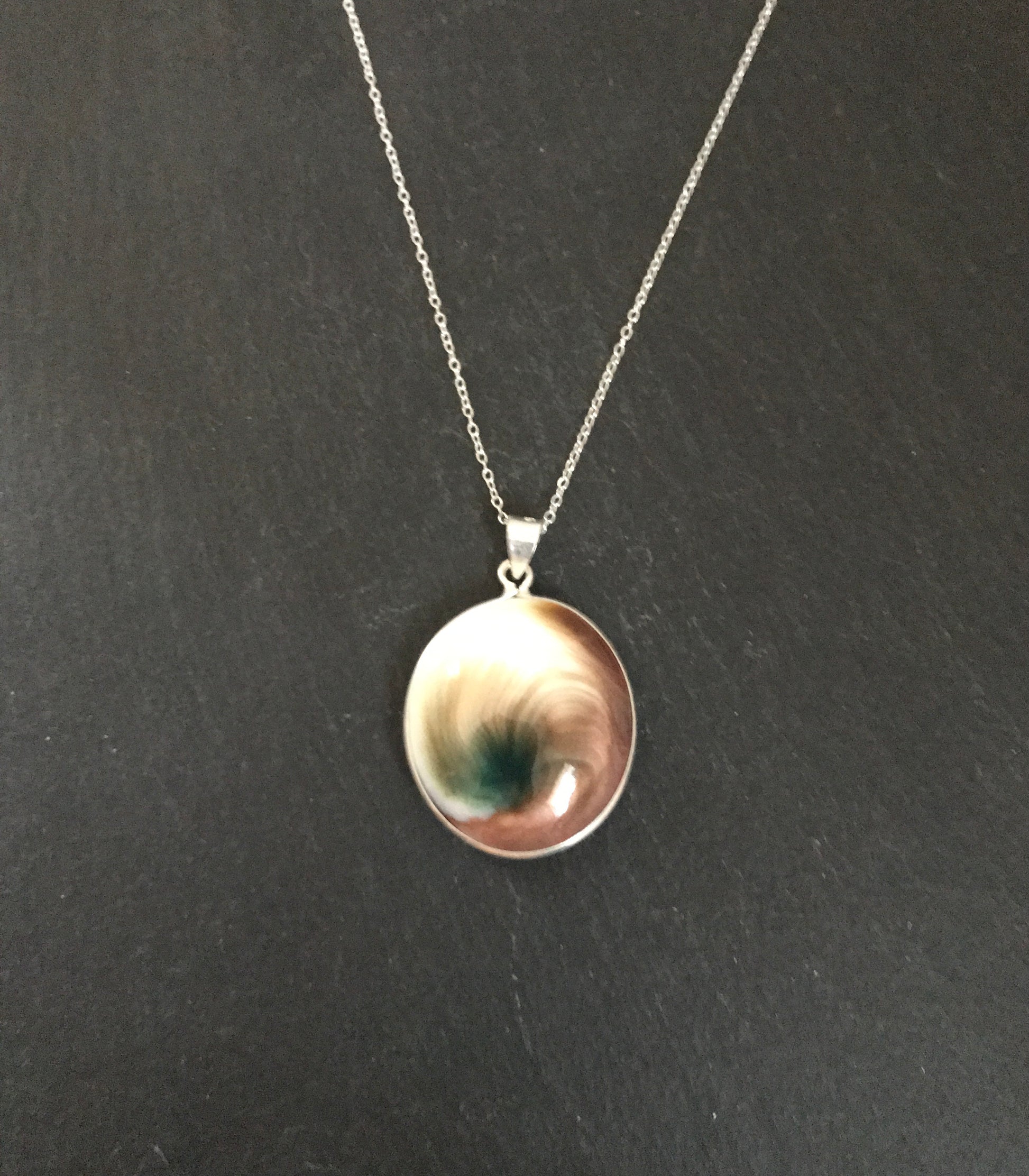 Shiva Shell and Silver Oval Pendant image 2