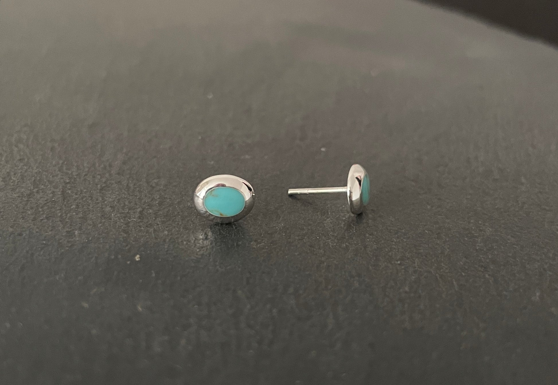 Oval Turquoise Stud Earrings image 1