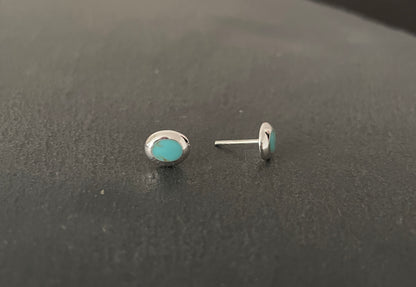 Oval Turquoise Stud Earrings image 1