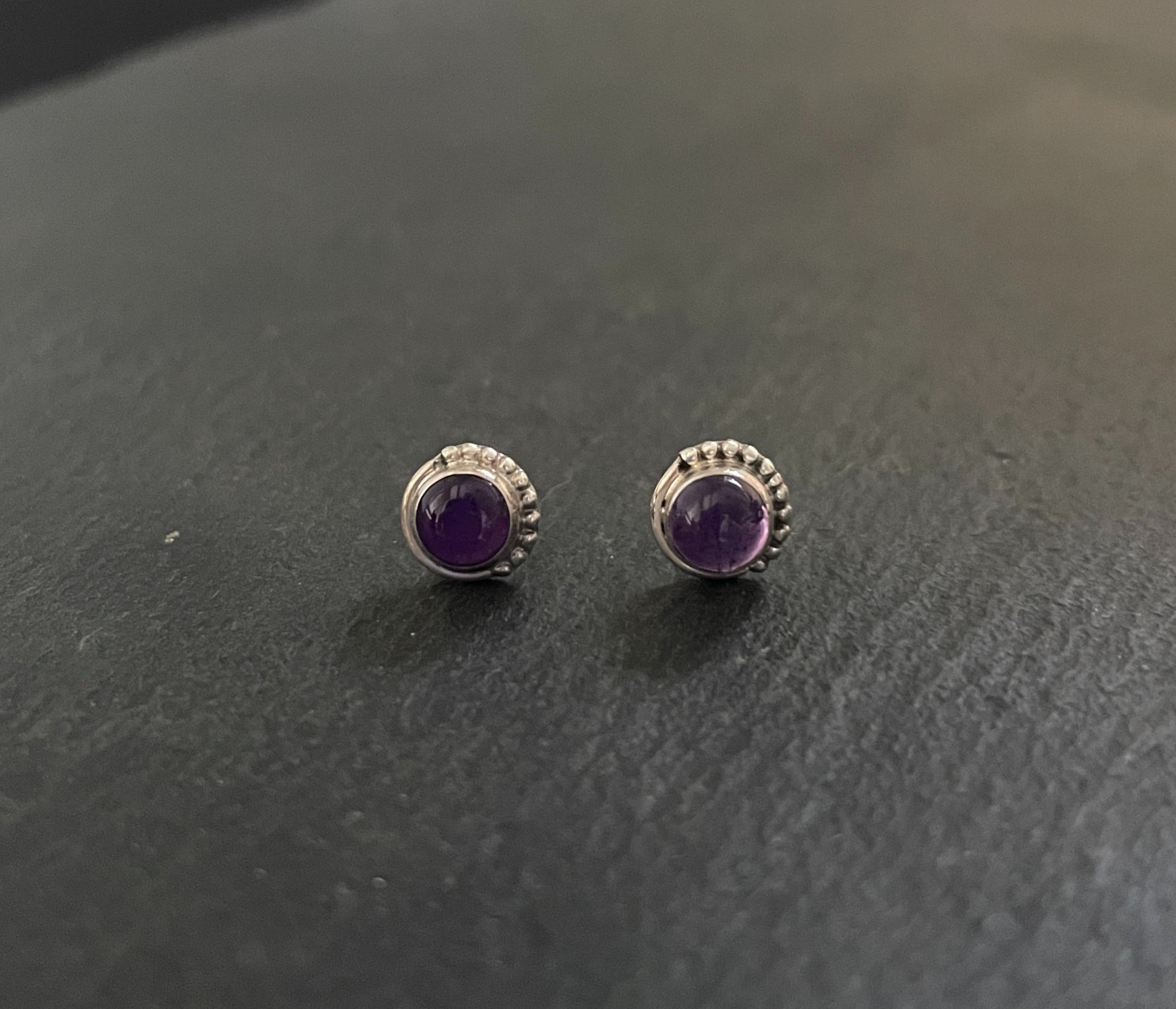 Amethyst Round Stud Earrings image 0