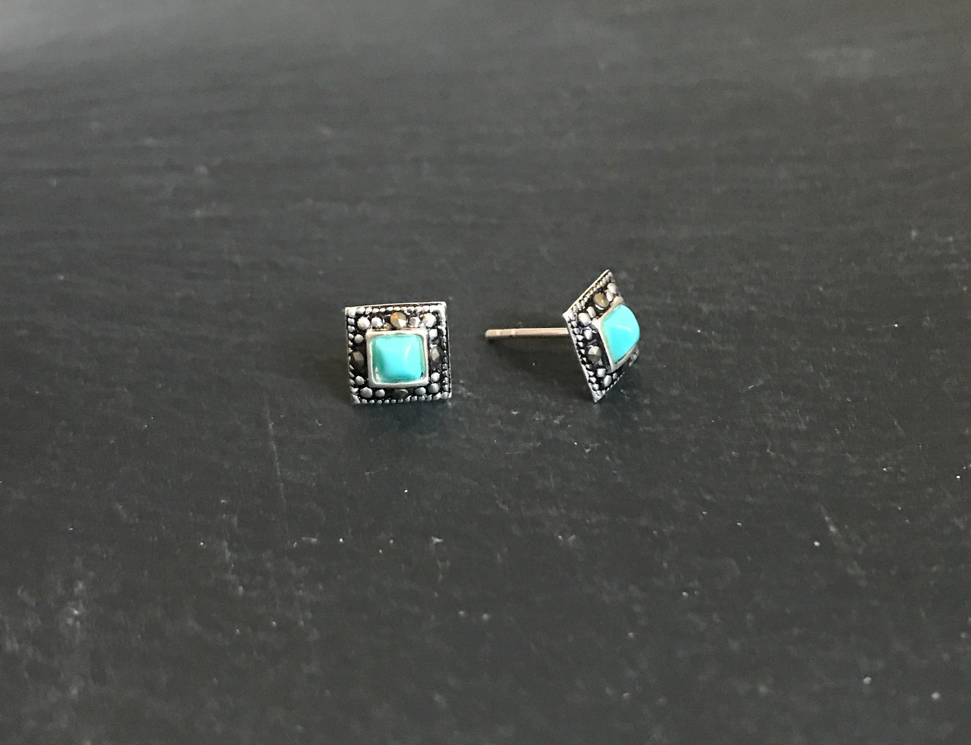 Marcasite Square Studs image 1