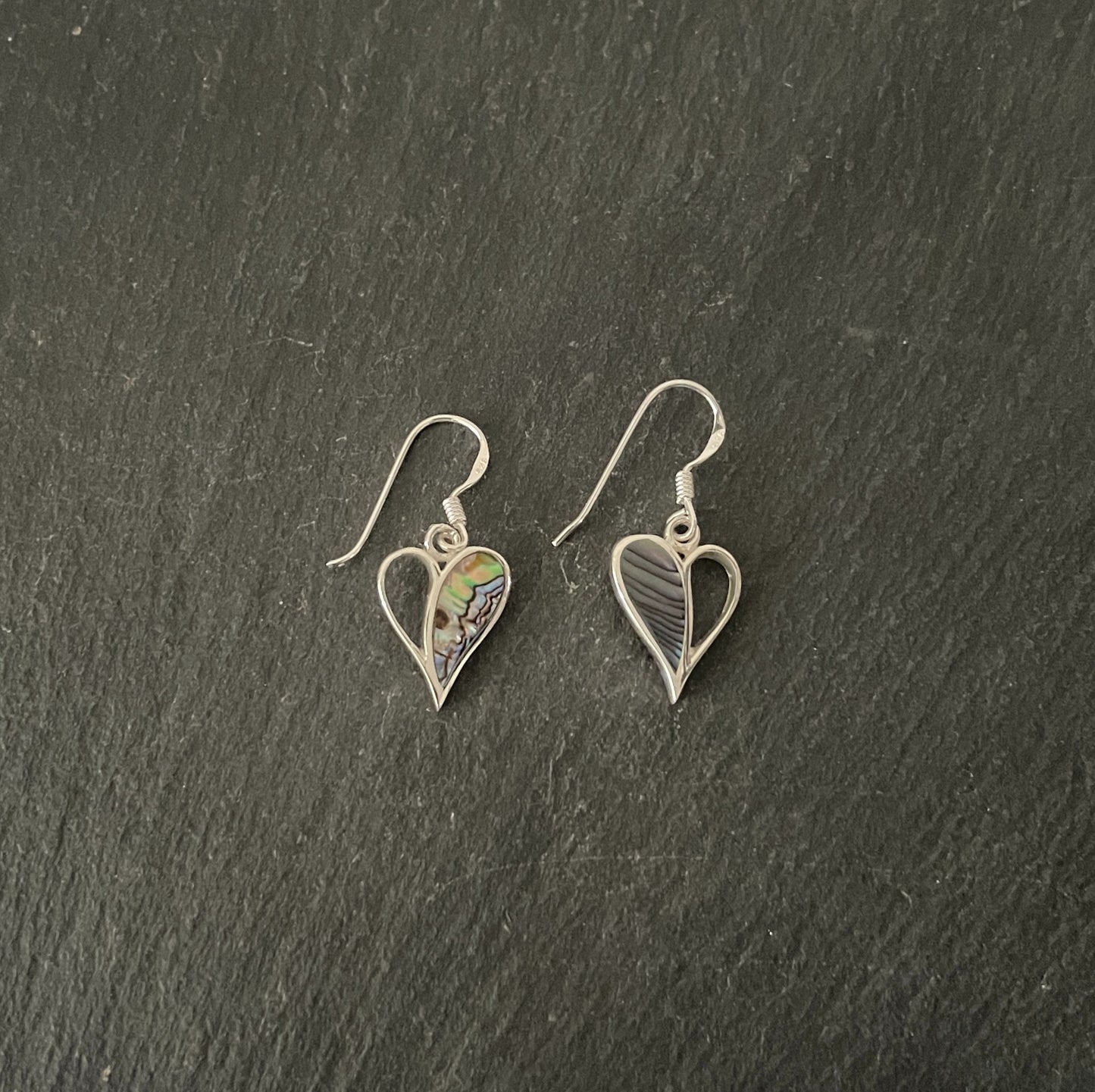 Paua Shell Heart Earrings image 0