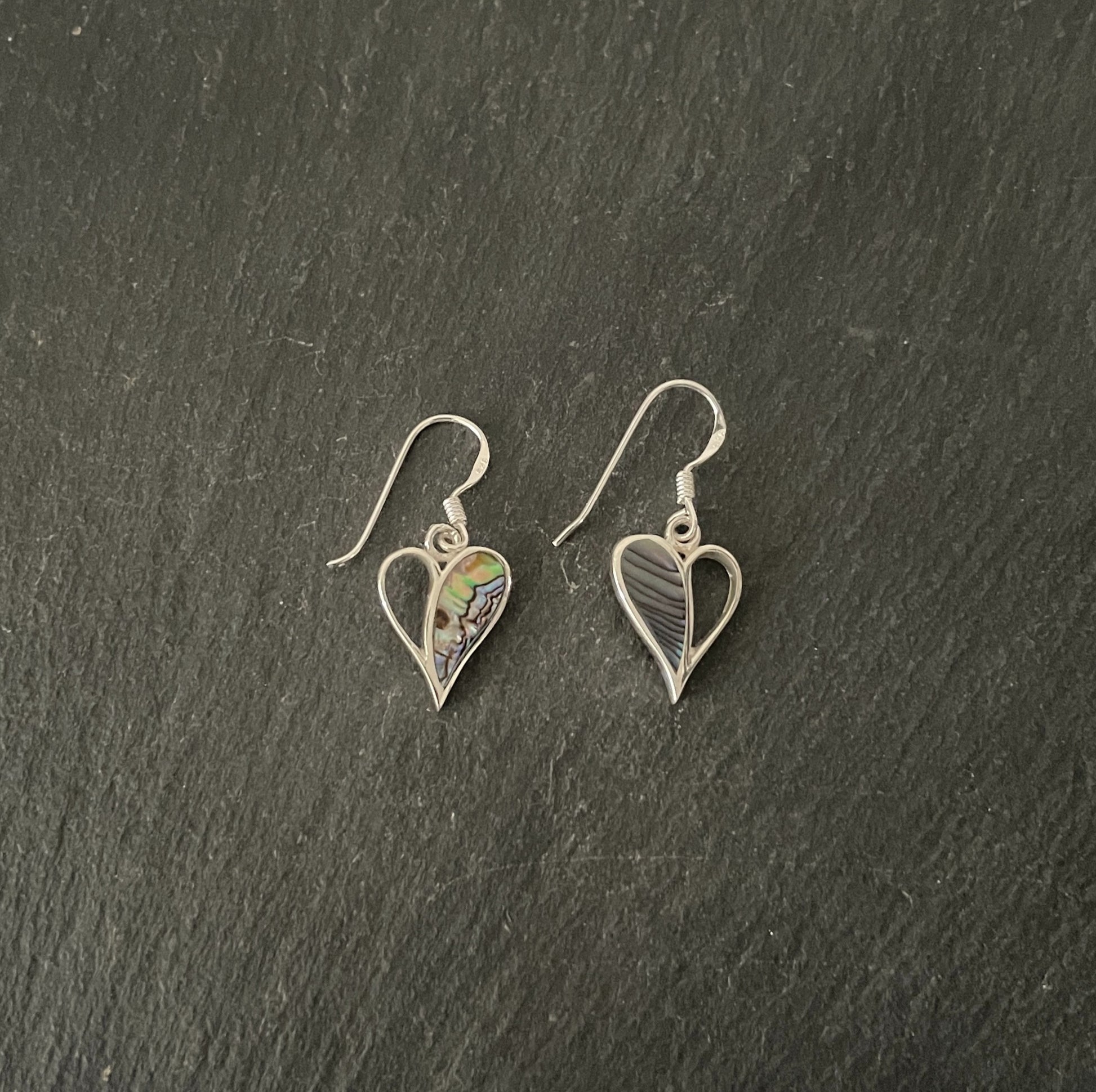 Paua Shell Heart Earrings image 0