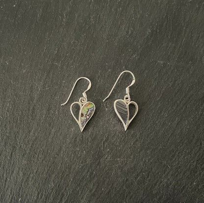 Paua Shell Heart Earrings image 0