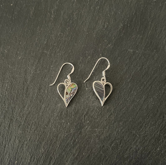 Paua Shell Heart Earrings image 0