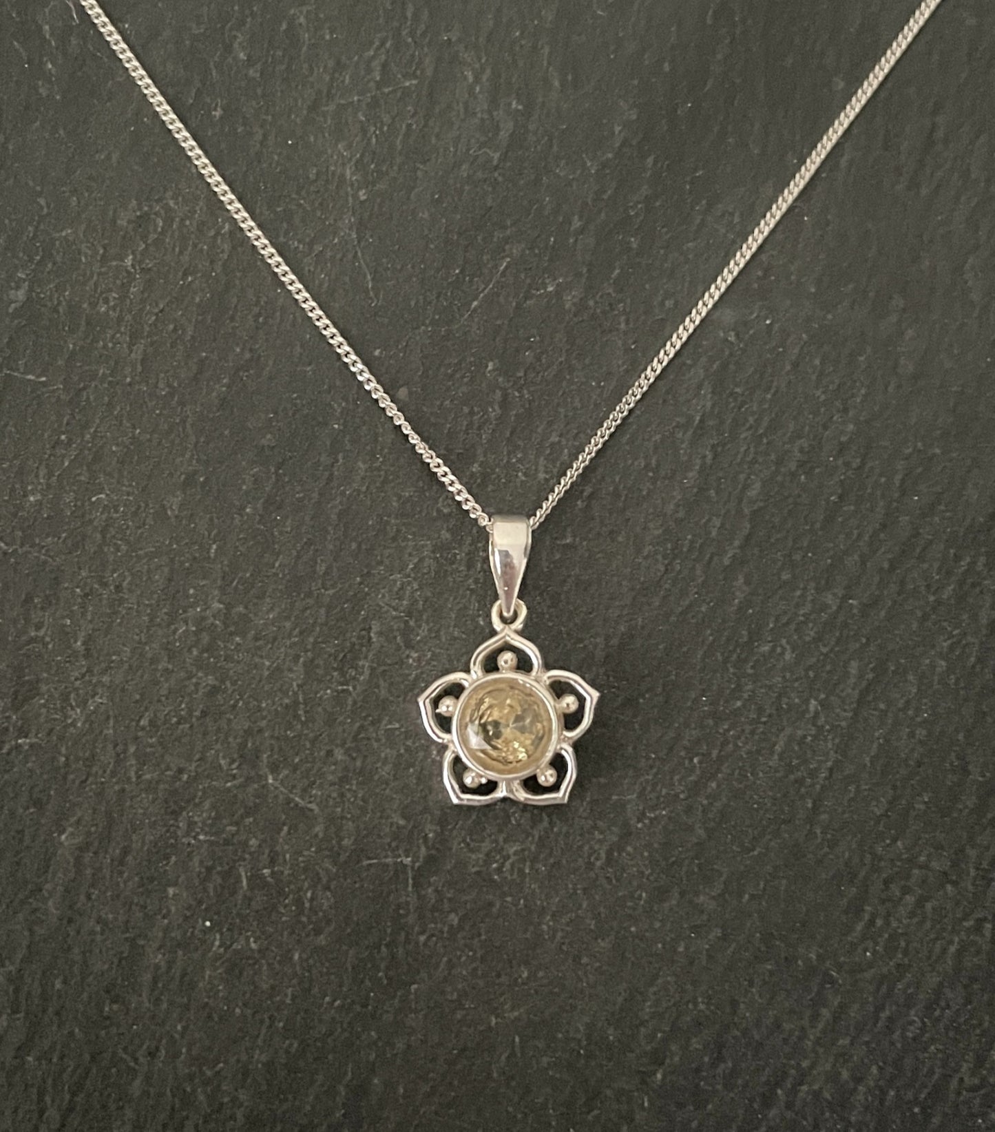 Citrine Flower Pendant image 0