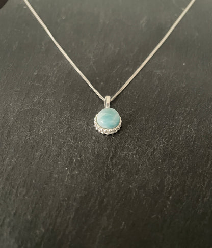 Larimar and Silver Pendant image 1