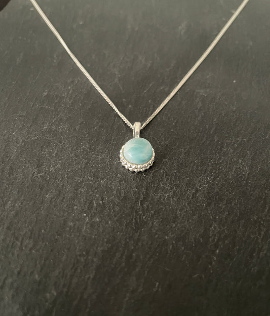 Larimar and Silver Pendant image 1