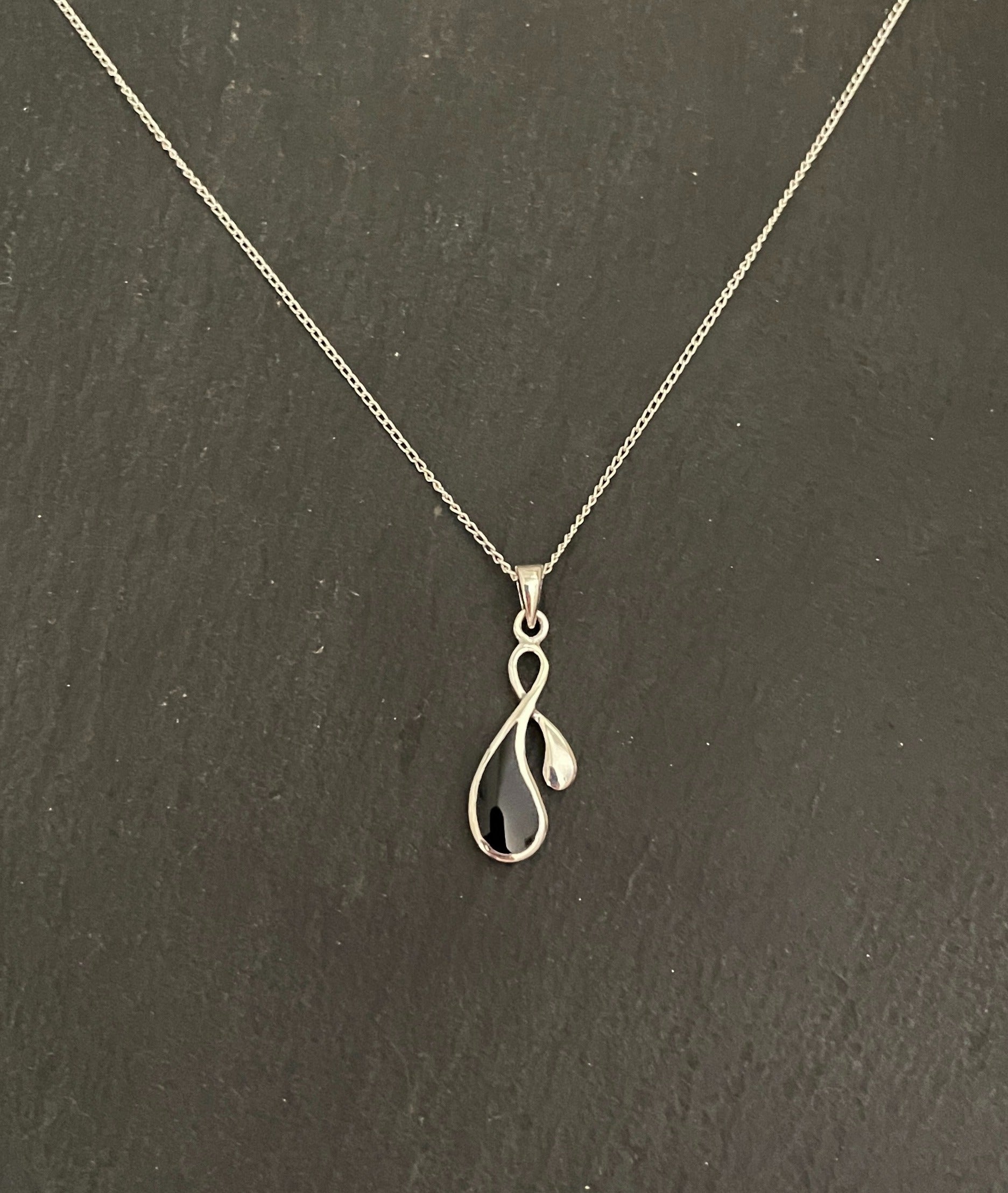 Black Onyx Teardrop Pendant image 0