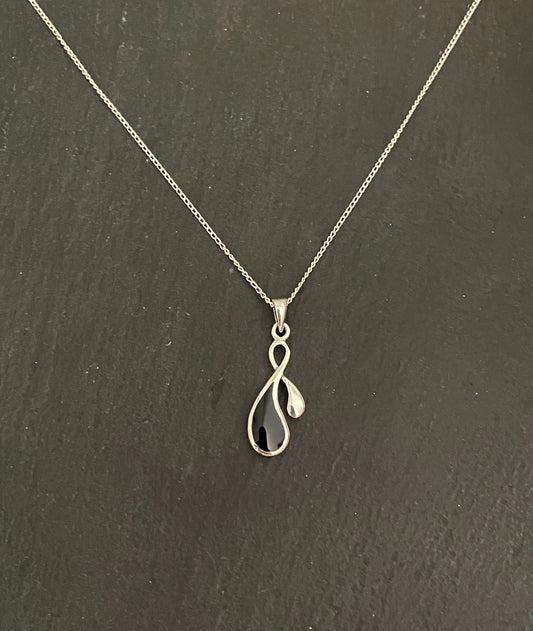 Black Onyx Teardrop Pendant image 0