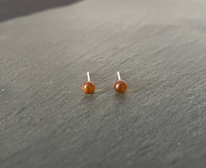 Silver Amber Studs image 0