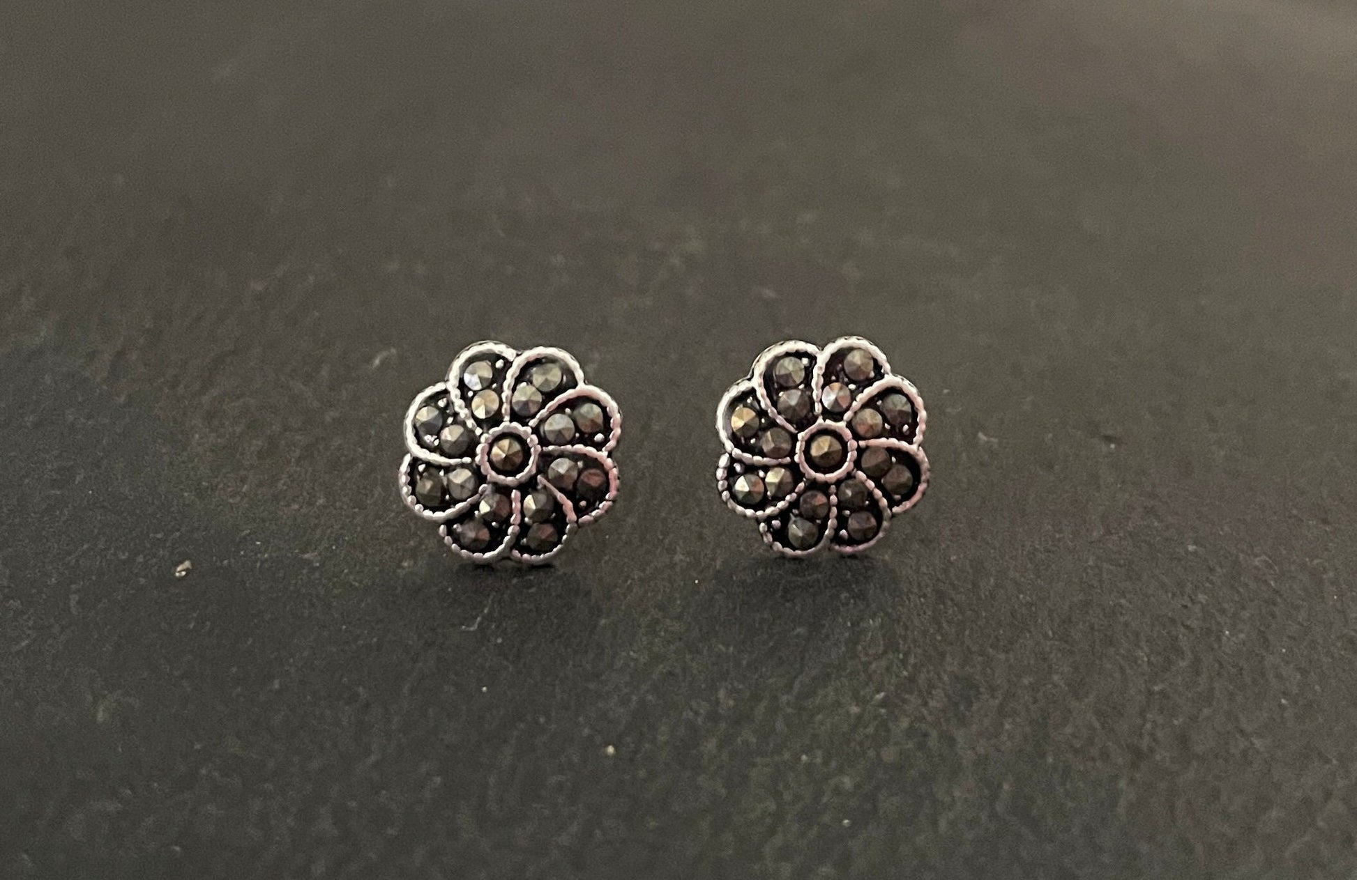 Marcasite Flower Studs image 0