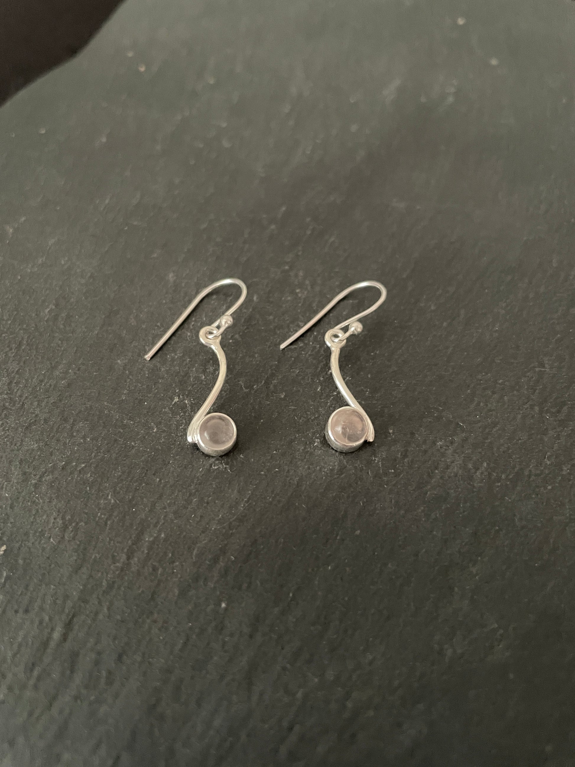 Rose Quartz and Silver Earrings image 1