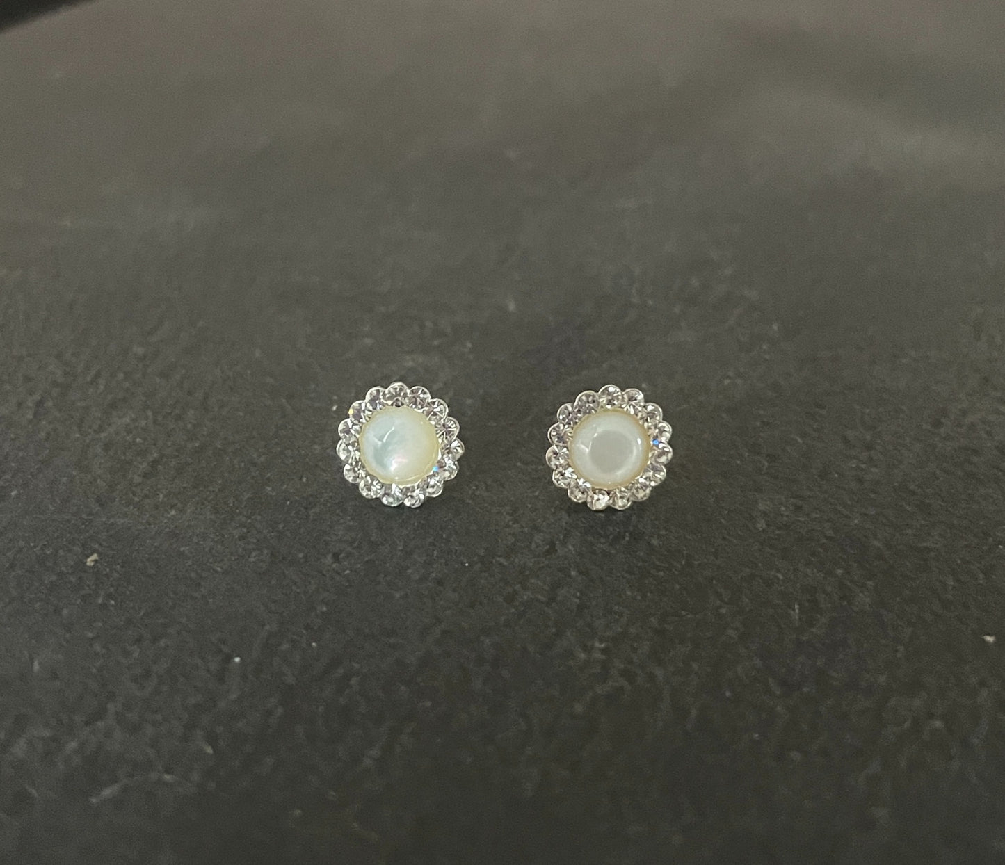 Mother of Pearl and Cubic Zirconia Stud Earrings image 0