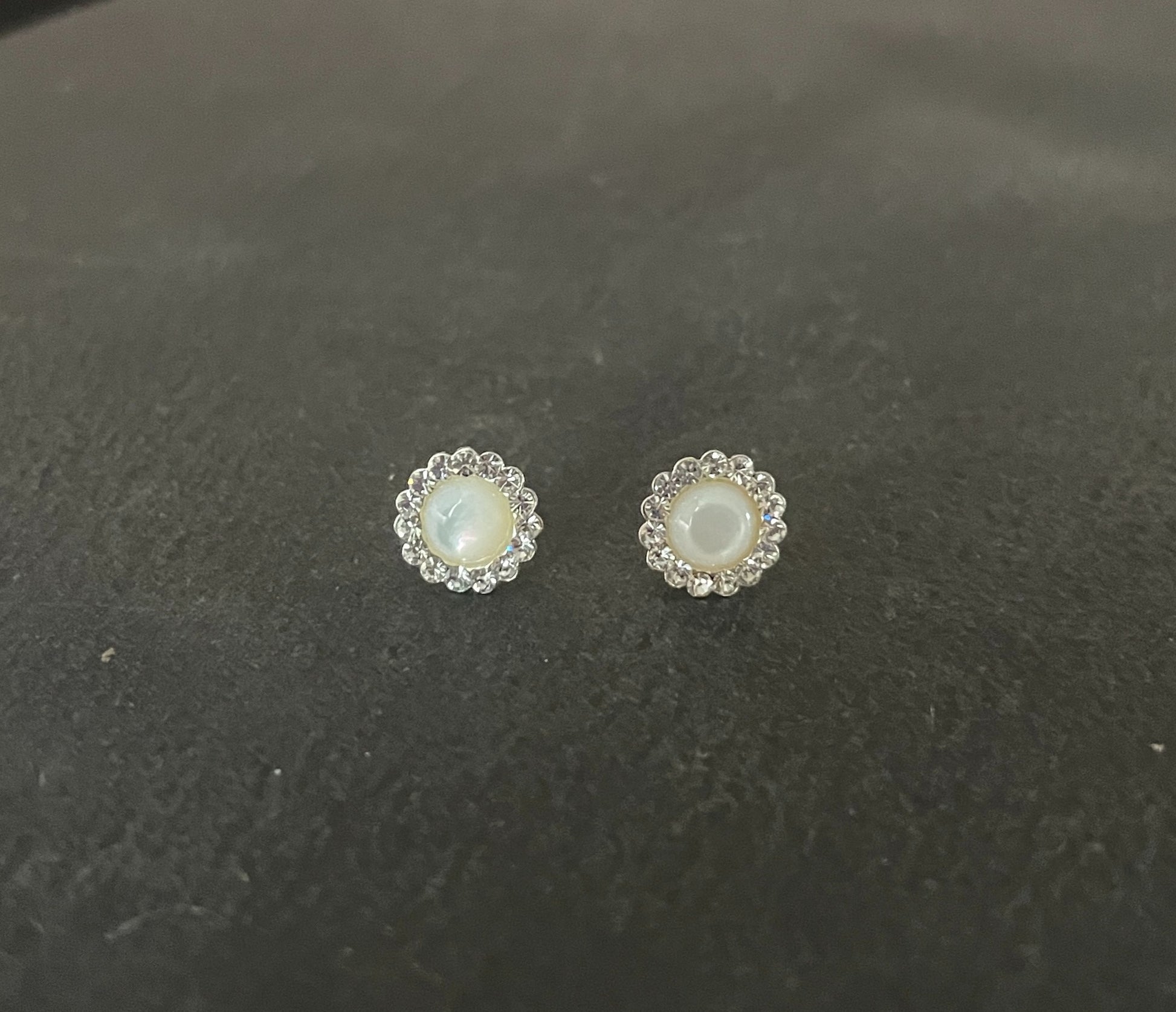 Mother of Pearl and Cubic Zirconia Stud Earrings image 0