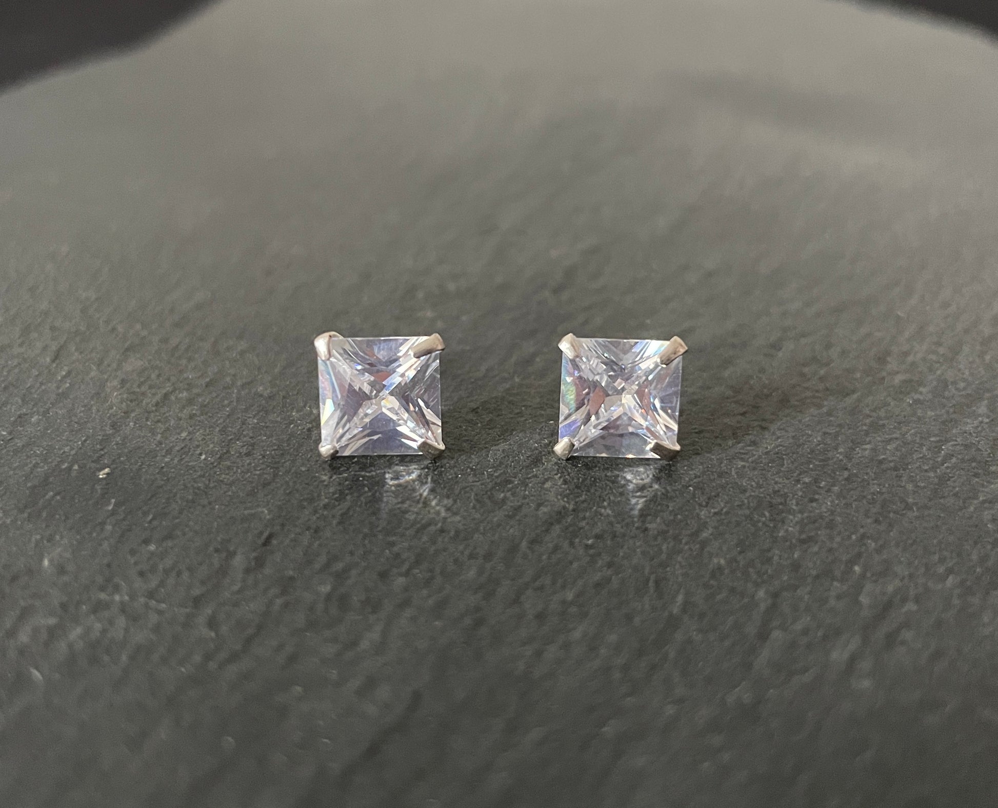 Cubic Zirconia Square Stud Earrings image 0