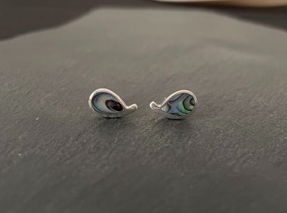 Paua Shell and Silver Teardrop Studs image 0