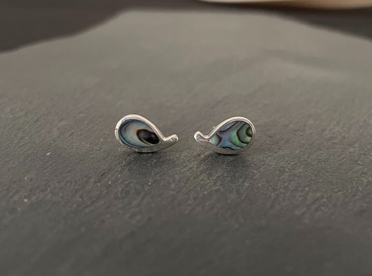 Paua Shell and Silver Teardrop Studs image 0