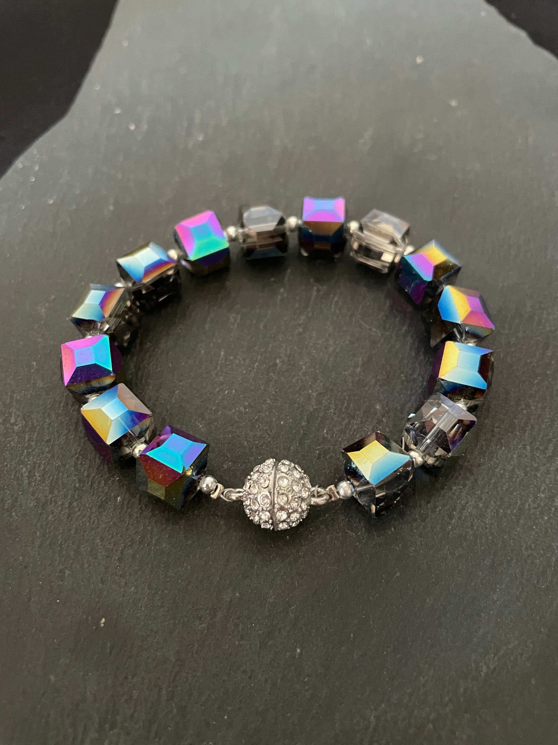 Square Coloured Bead Bracelet image 0