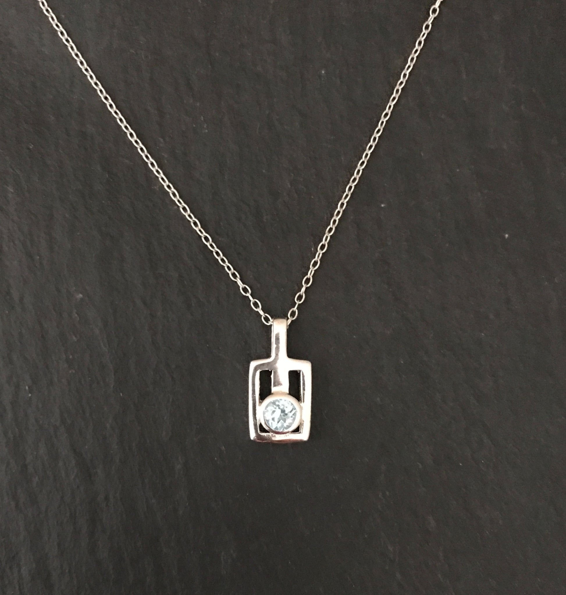 Blue Topaz and Silver Pendant image 0
