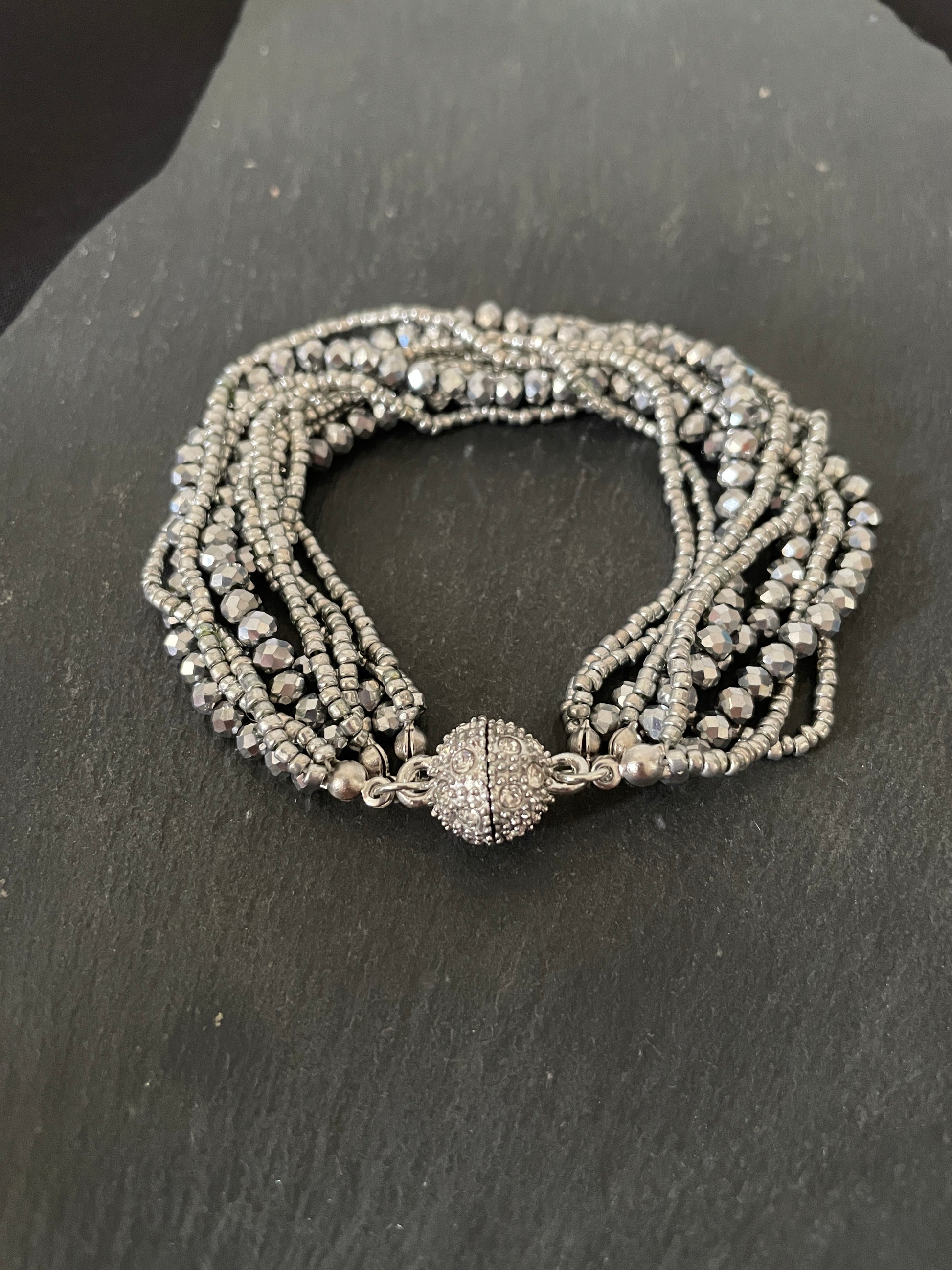 Silver Coloured Bead Bracelet image 0