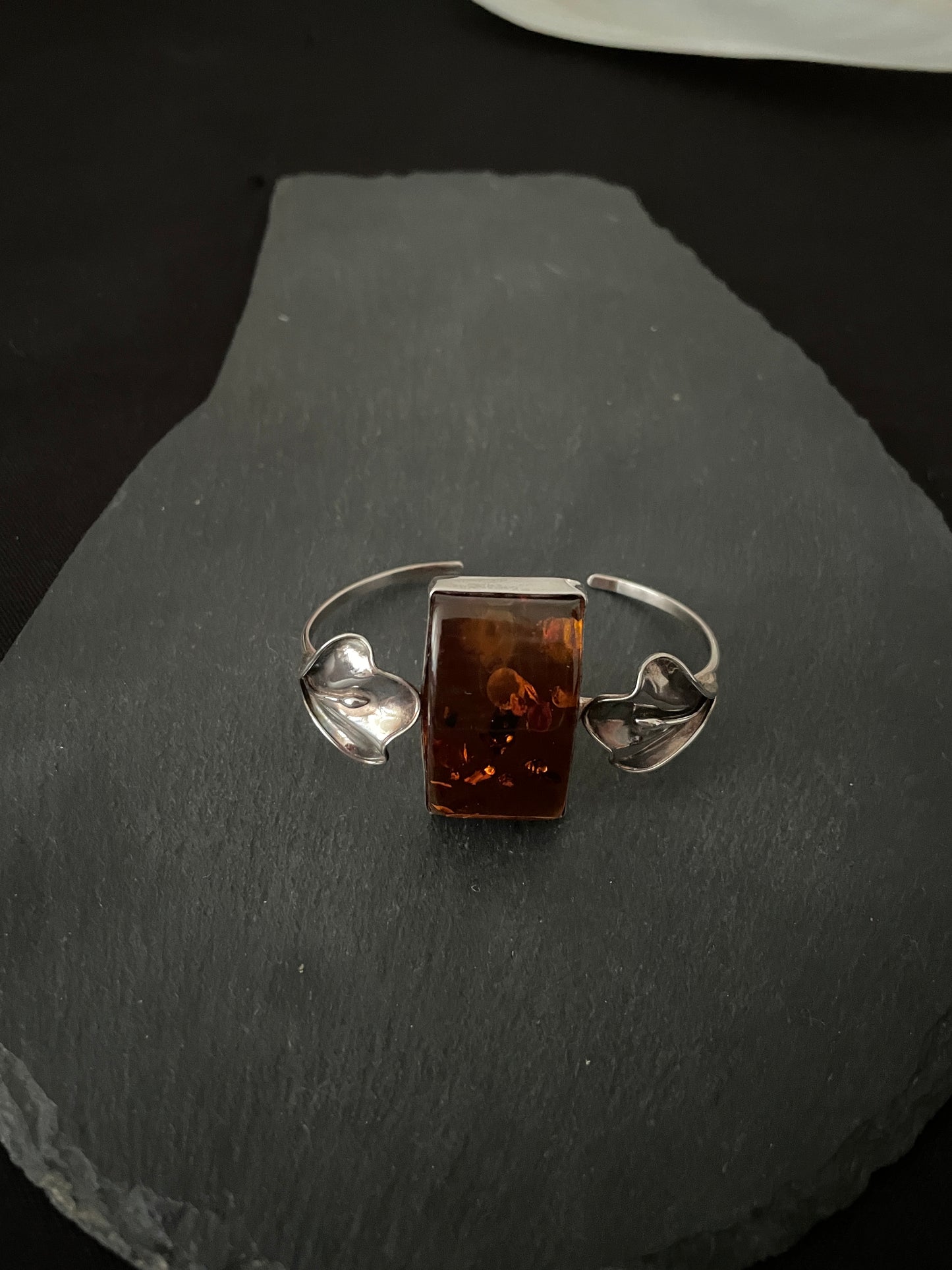 Amber and Silver Bangle image 2