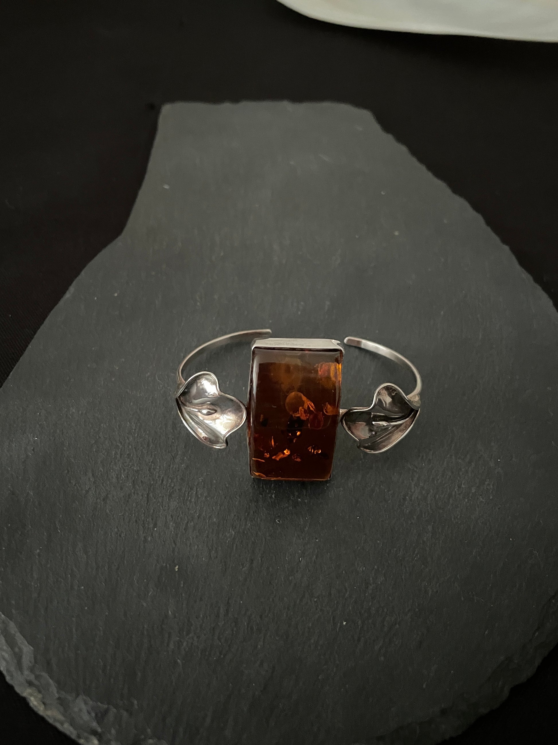 Amber and Silver Bangle image 2