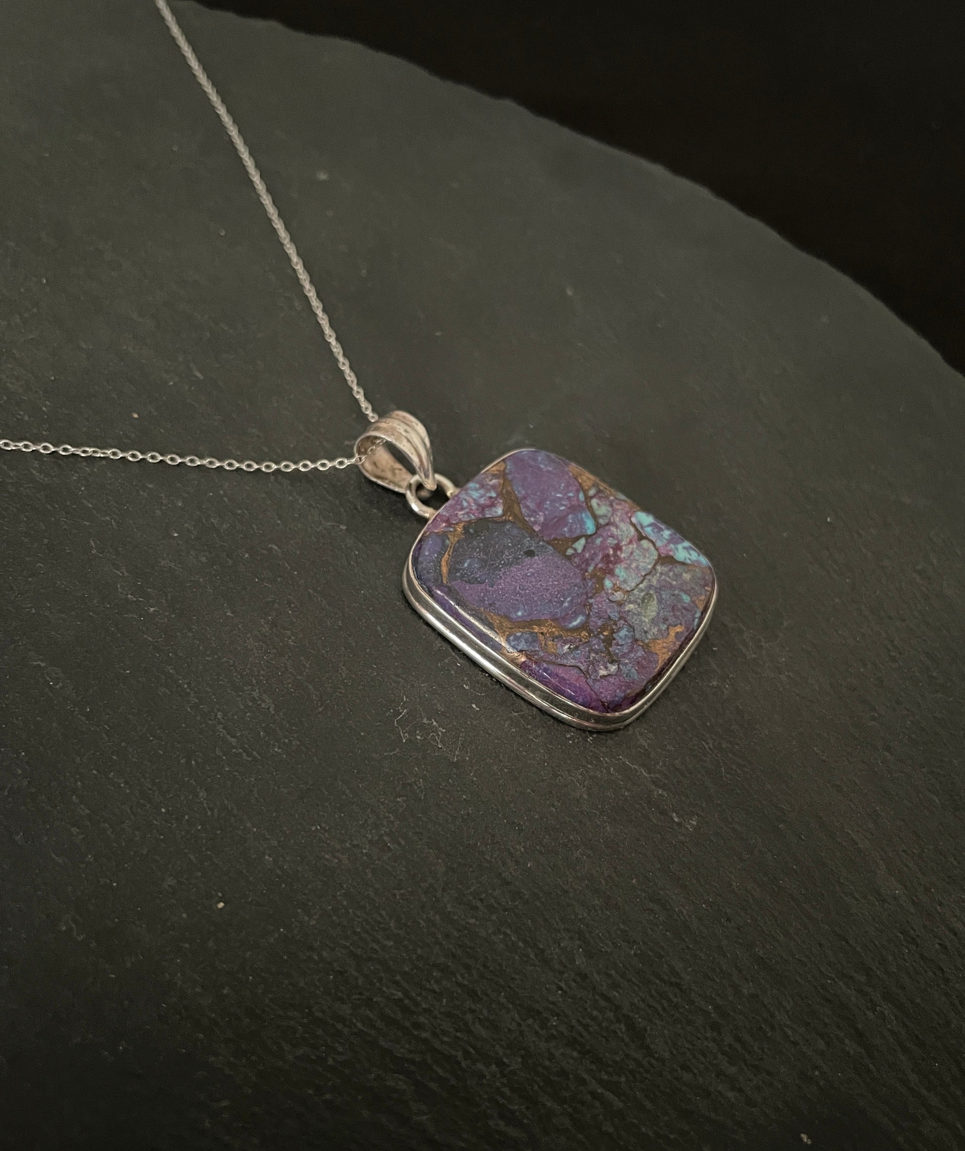 Rectangle Purple Mohave Turquoise Pendant image 2