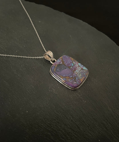 Rectangle Purple Mohave Turquoise Pendant image 2