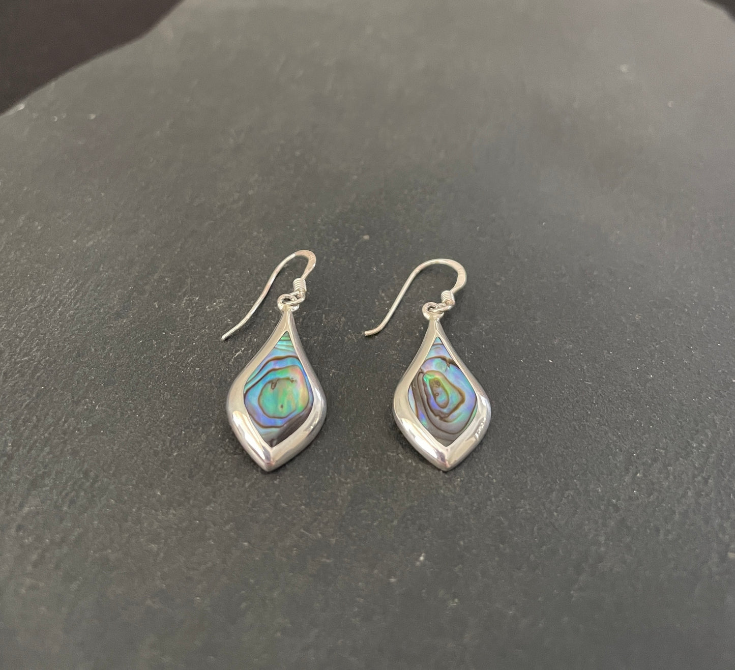 Paua Shell and Silver Kite Earrings image 1