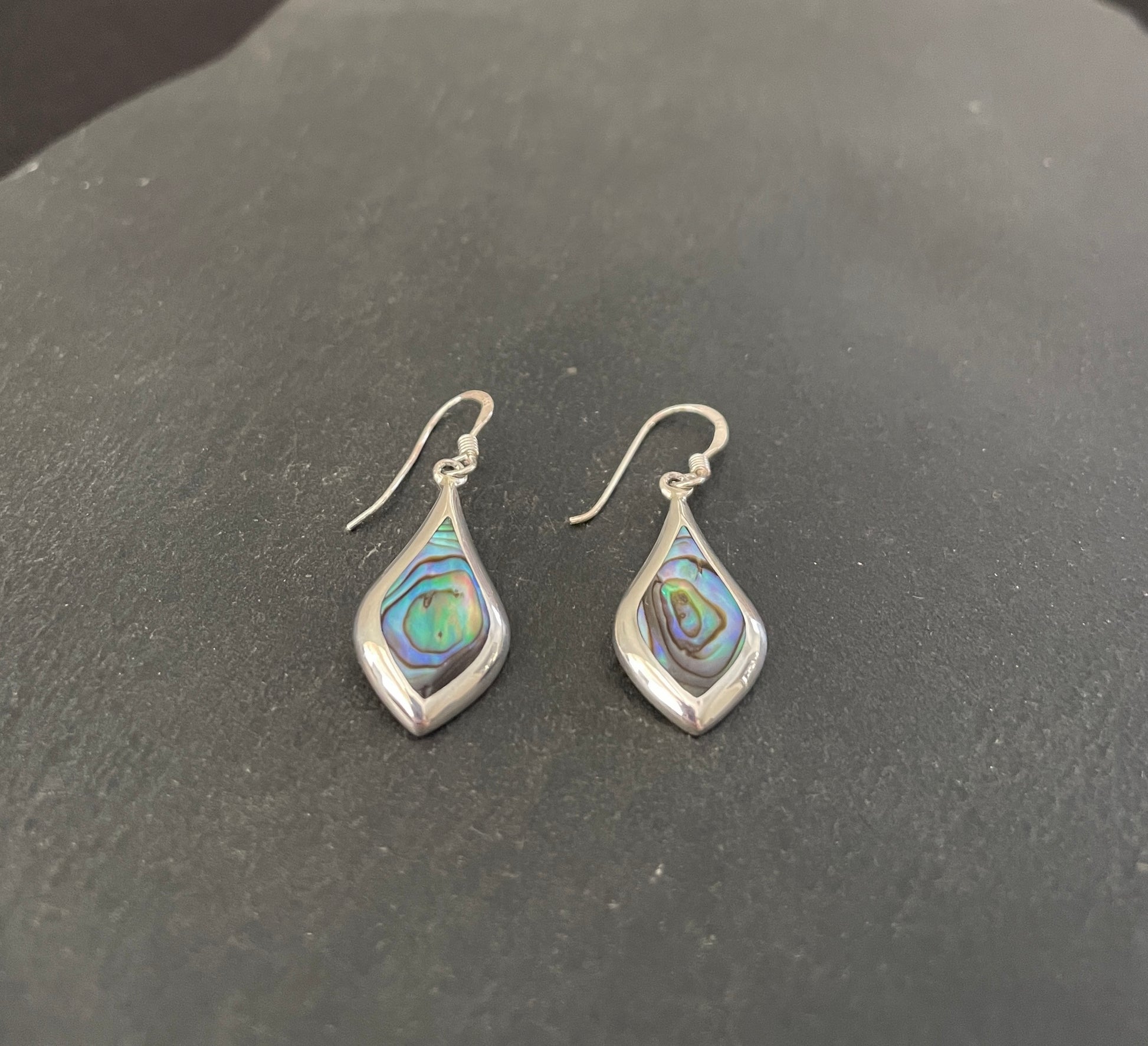 Paua Shell and Silver Kite Earrings image 1