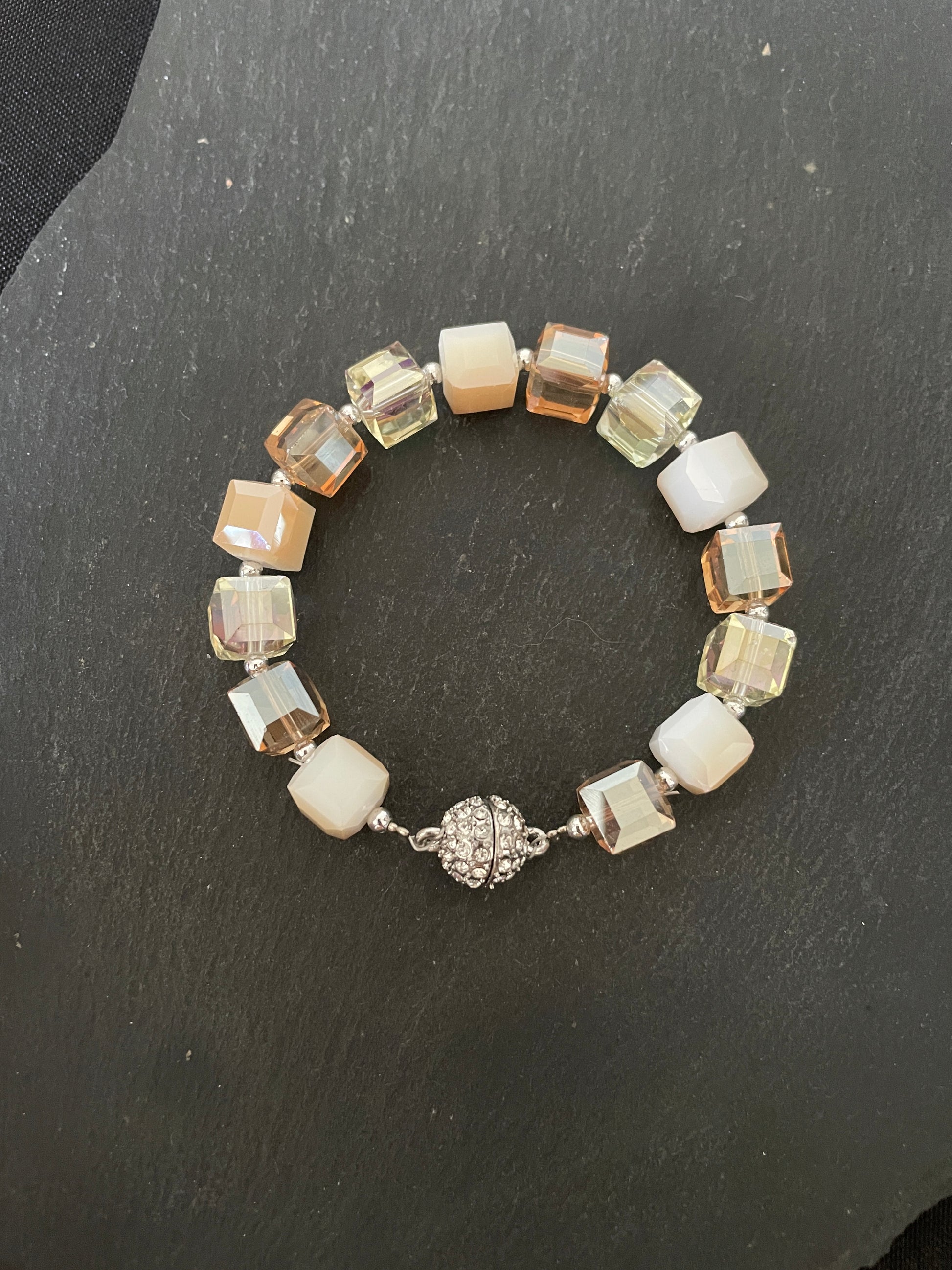 Square Coloured Bead Bracelet image 1