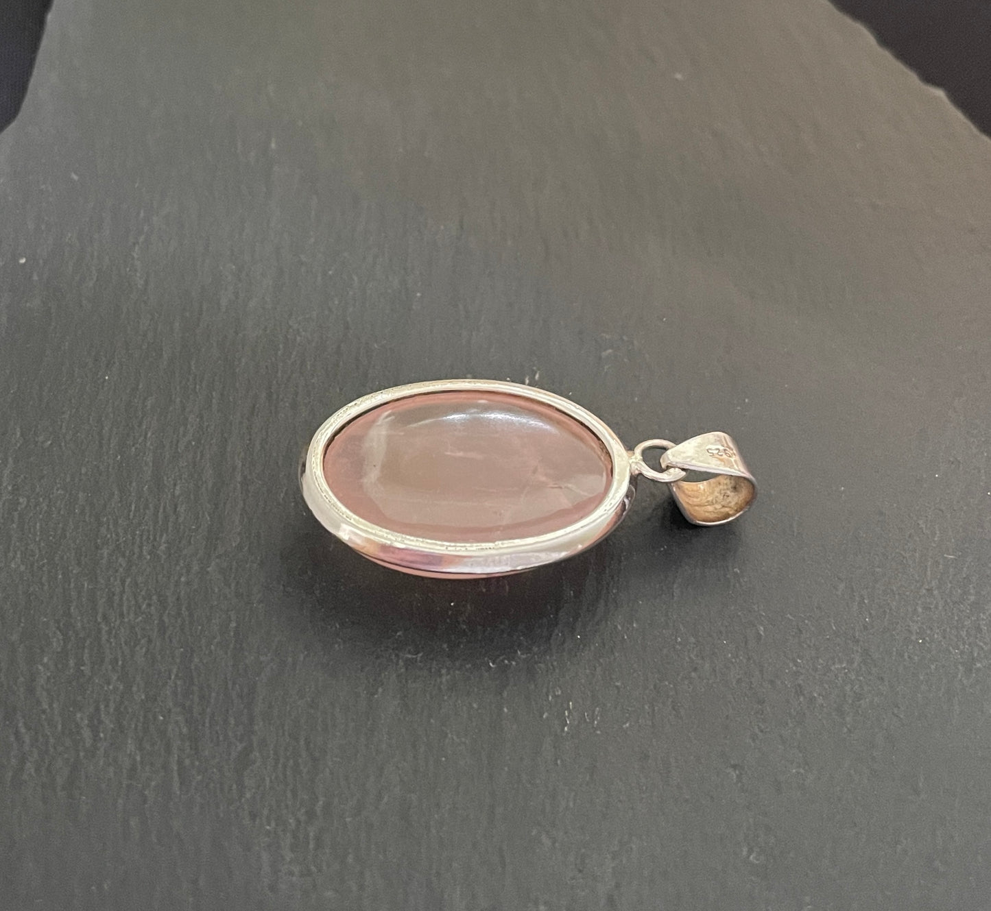 Large Rose Quartz Oval Pendant image 2