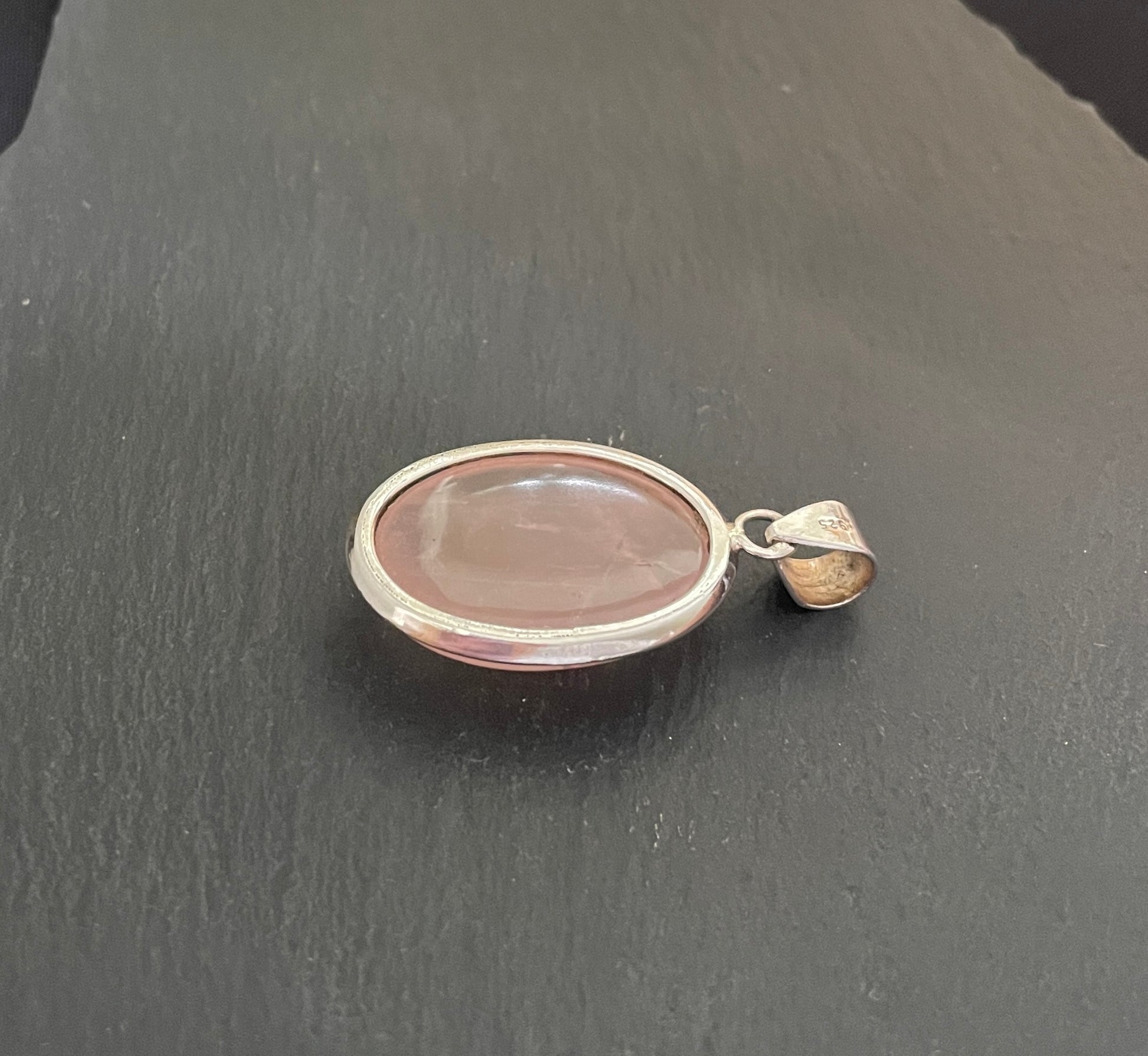 Large Rose Quartz Oval Pendant image 2