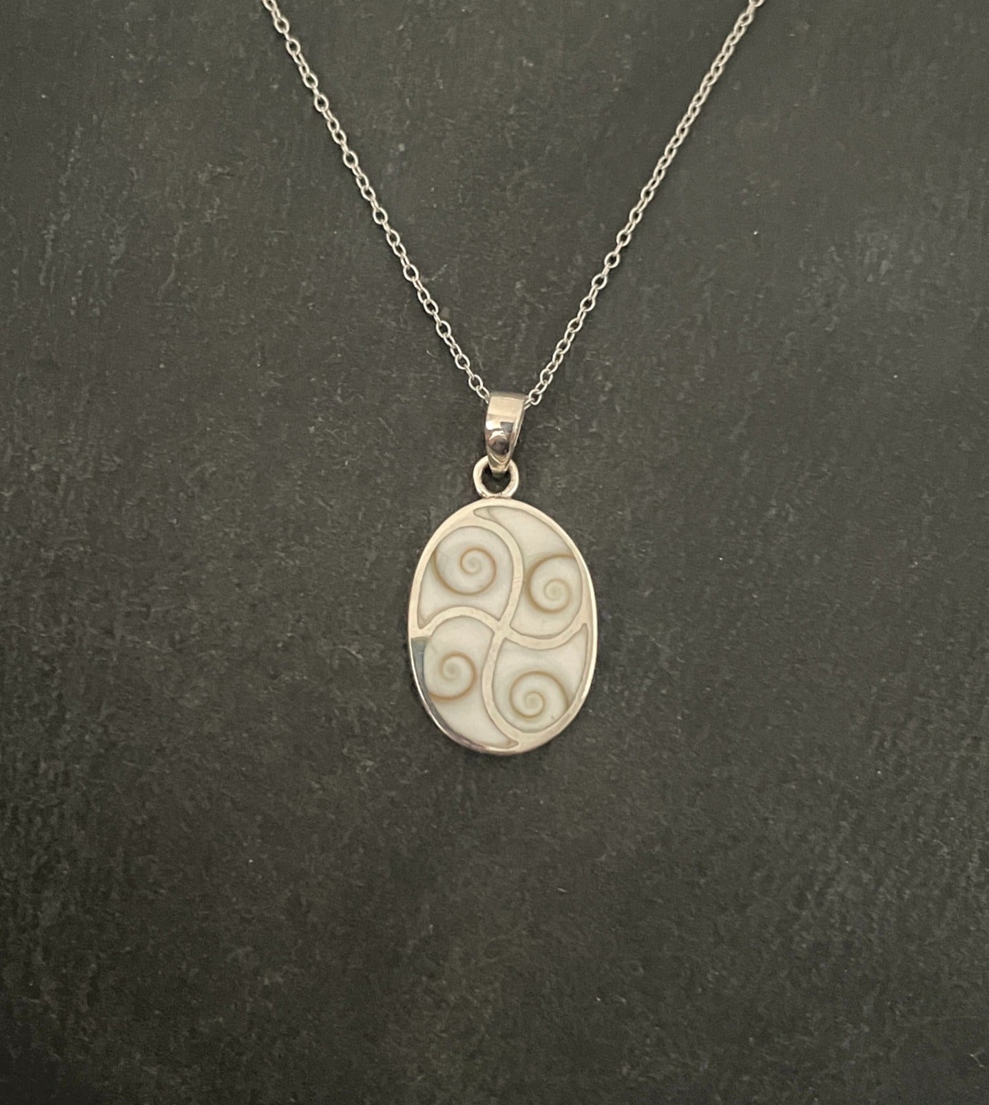 Shiva Shell and Silver Oval Pendant image 0