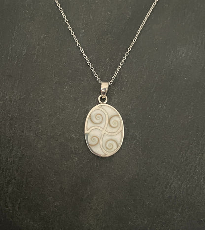 Shiva Shell and Silver Oval Pendant image 0